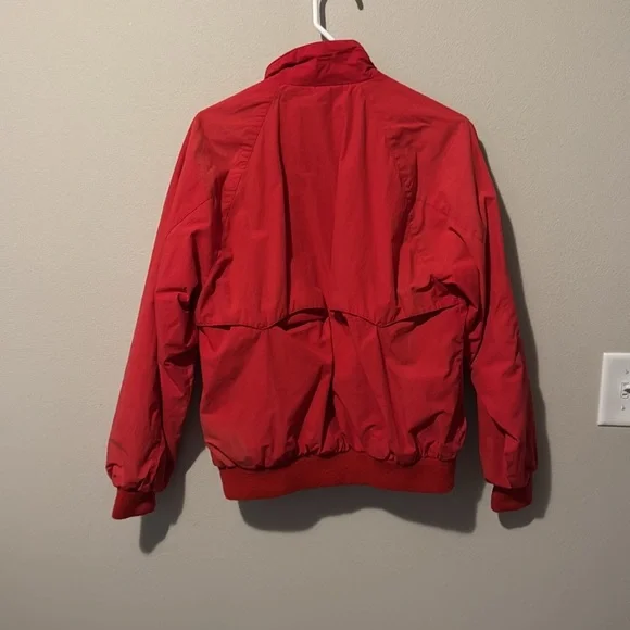 Vintage 80s American Eagle Barn Jacket Red Plaid Linging Pockets Zip FUC Flaw - Picture 13 of 16